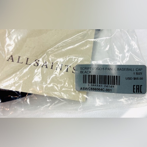 ALLSAINTS Logo  Cap. PICK ONE - Picture 2 of 3